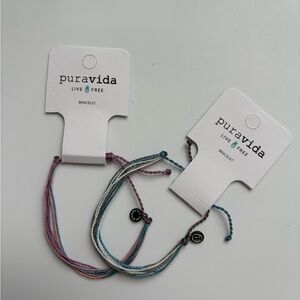 Set of Two Pura Vida Pastel String Bracelets